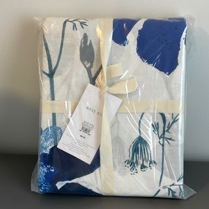 West Elm vibrant duvet cover with shades of blue and teal. NWT